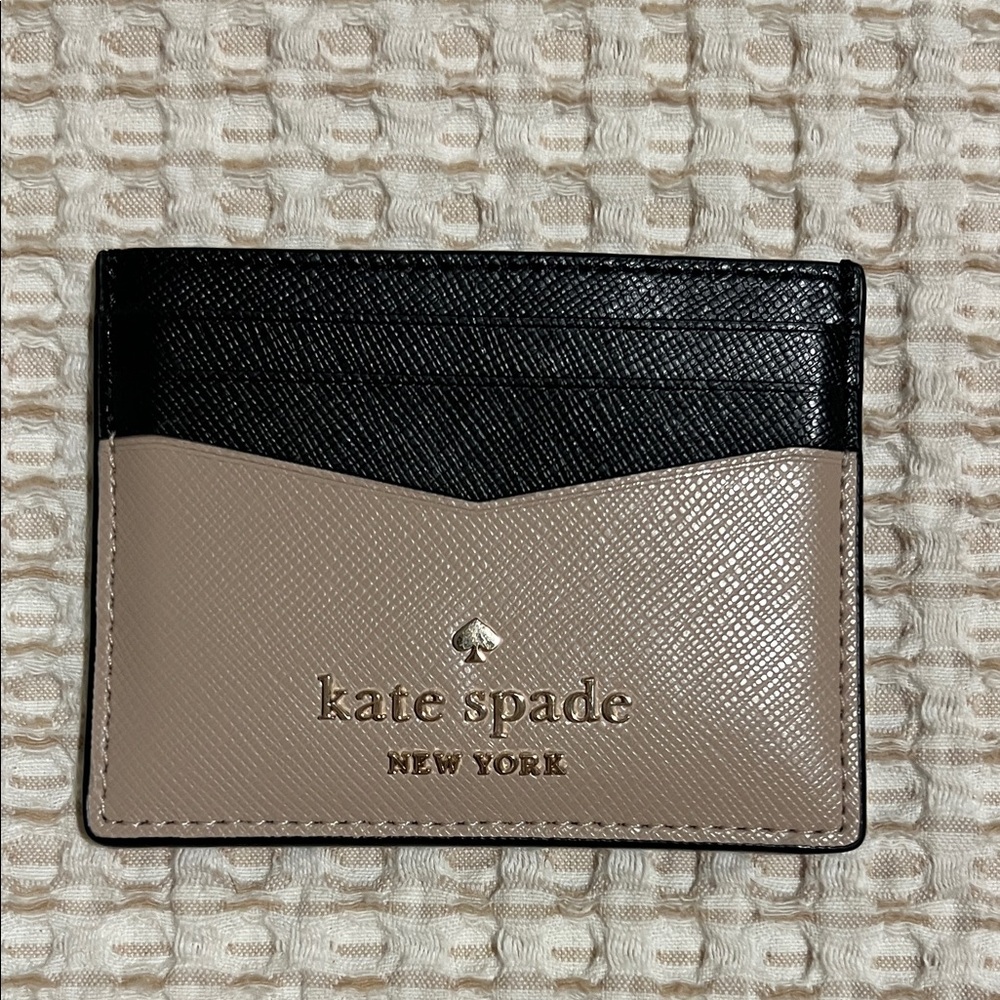 Kate Spade Black and Beige Card Holder
